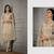 Designer Fancy Party Wear Straight Beige Net Salwar Suit Semi Stitched