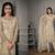 Designer Fancy Party Wear Straight Beige Net Salwar Suit Semi Stitched