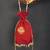 Red colour Silk (Paithani) Pearl lace border also comes with moti handle potli purse