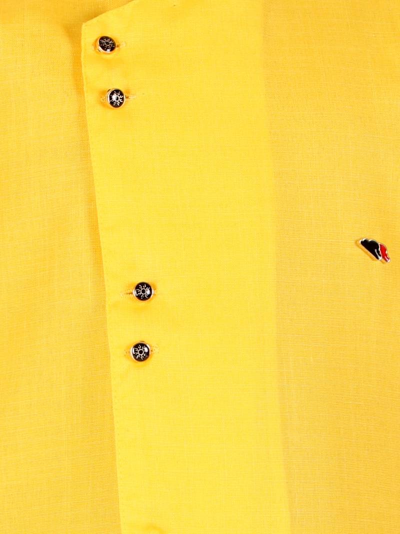 Yellow Stripes Cotton Jacquard Kurta Pajama Set // Traditional Wear