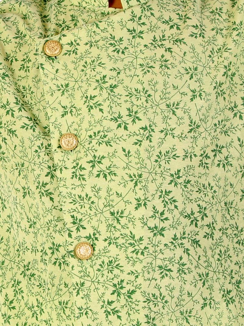 Green Stripes Cotton Jacquard Kurta Pajama Set // Traditional Wear