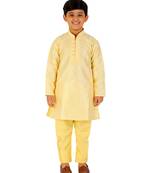 Yellow Stripes SIlk Jacquard Kurta Pajama Set // Traditional Wear