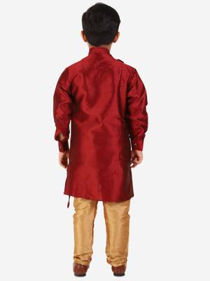 Maroon Stripes SIlk Jacquard Kurta Pajama Set // Traditional Wear 5