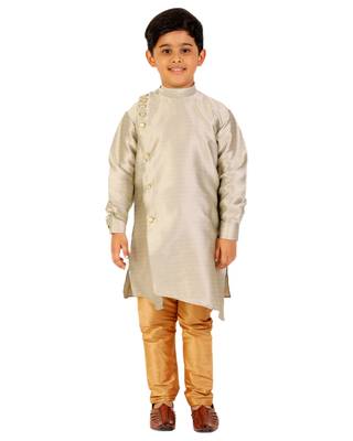 Cream Stripes SIlk Jacquard Kurta Pajama Set // Traditional Wear 1
