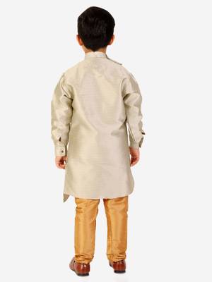 Cream Stripes SIlk Jacquard Kurta Pajama Set // Traditional Wear 5