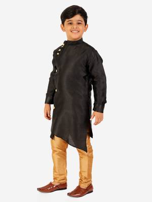 Black Stripes SIlk Jacquard Kurta Pajama Set // Traditional Wear 4
