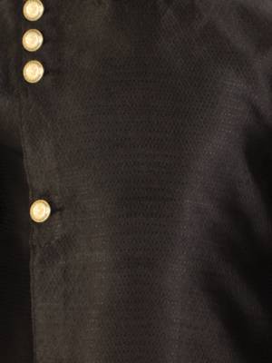 Black Stripes SIlk Jacquard Kurta Pajama Set // Traditional Wear 6