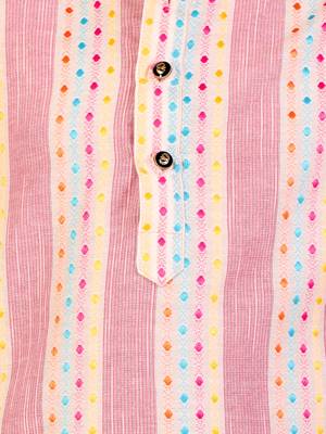 Pink Stripes Cotton Jacquard Kurta Pajama Set // Traditional Wear 6