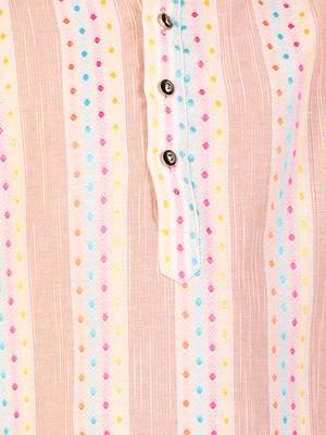 Peach Stripes Cotton Jacquard Kurta Pajama Set // Traditional Wear 6
