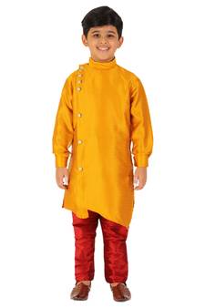 Mustard Stripes SIlk Jacquard Kurta Pajama Set // Traditional Wear