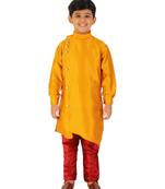 Mustard Stripes SIlk Jacquard Kurta Pajama Set // Traditional Wear