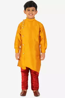 Mustard Stripes SIlk Jacquard Kurta Pajama Set // Traditional Wear