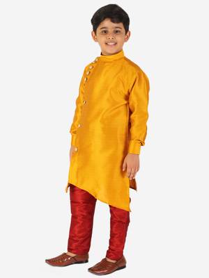Mustard Stripes SIlk Jacquard Kurta Pajama Set // Traditional Wear 4