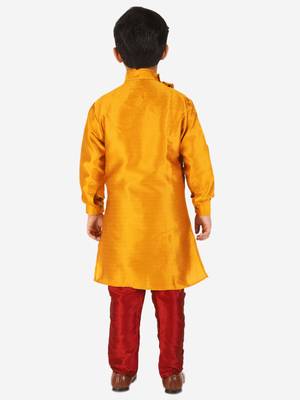 Mustard Stripes SIlk Jacquard Kurta Pajama Set // Traditional Wear 5