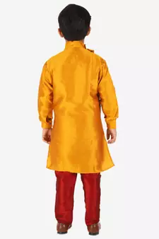 Mustard Stripes SIlk Jacquard Kurta Pajama Set // Traditional Wear