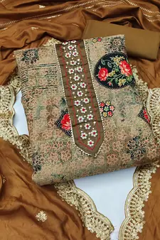 Multicolor embroidered cotton salwar