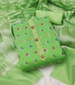 Green weaved jacquard salwar