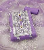 Purple embroidered organza salwar