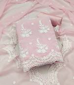 Pink embroidered georgette salwar
