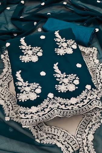 Multicolor embroidered georgette salwar