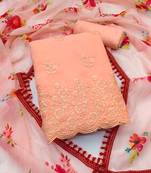 Peach printed georgette salwar