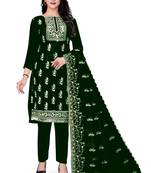 Green embroidered organza salwar