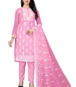 Pink embroidered organza salwar