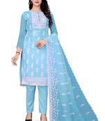 Green embroidered organza salwar