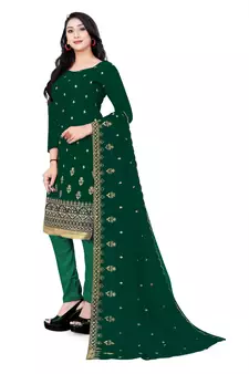 Green embroidered georgette salwar