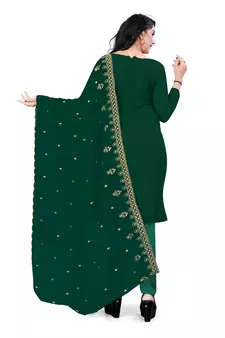 Green embroidered georgette salwar