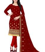 Maroon embroidered georgette salwar