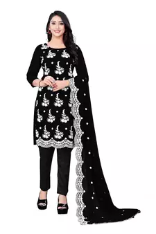 Black embroidered georgette salwar