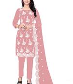 Pink embroidered georgette salwar