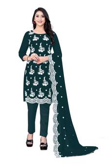 Multicolor embroidered georgette salwar