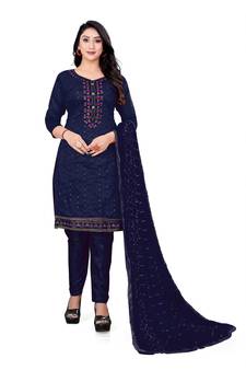 Blue fancy cotton salwar