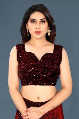 Maroon Lycra Printed Party Wear Saree 5