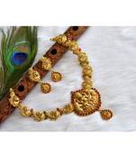 Antique kemp-green Lakshmi necklace set dj-01509