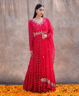 Rani Pink Georgette Anarkali 1
