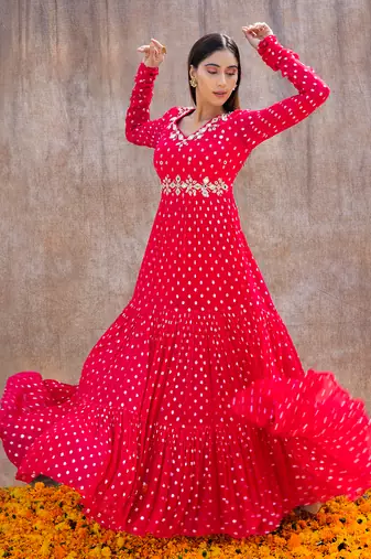 Rani Pink Georgette Anarkali