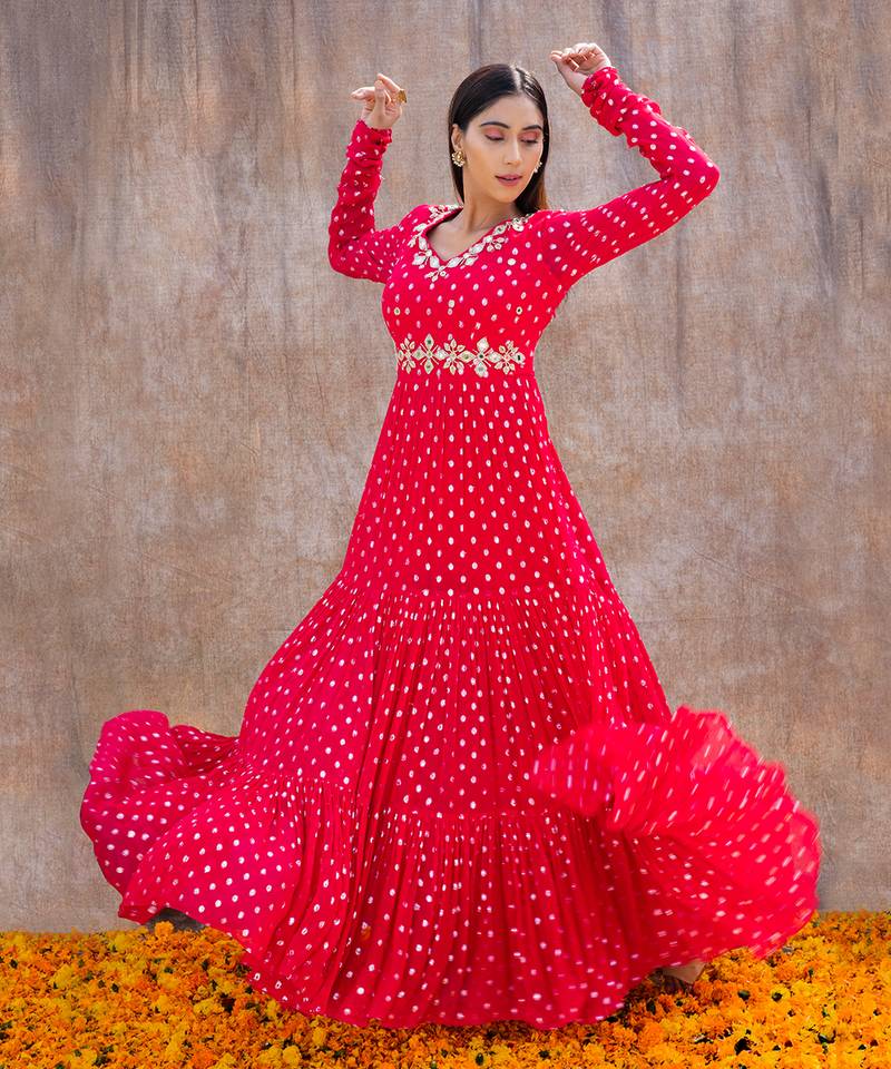 Rani Pink Georgette Anarkali