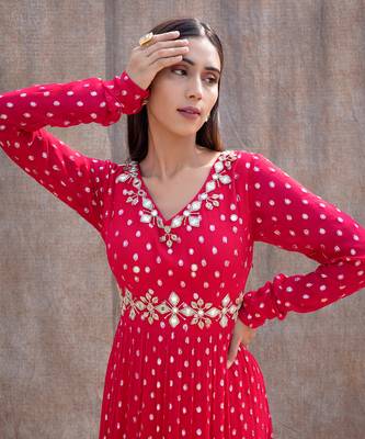 Rani Pink Georgette Anarkali 5