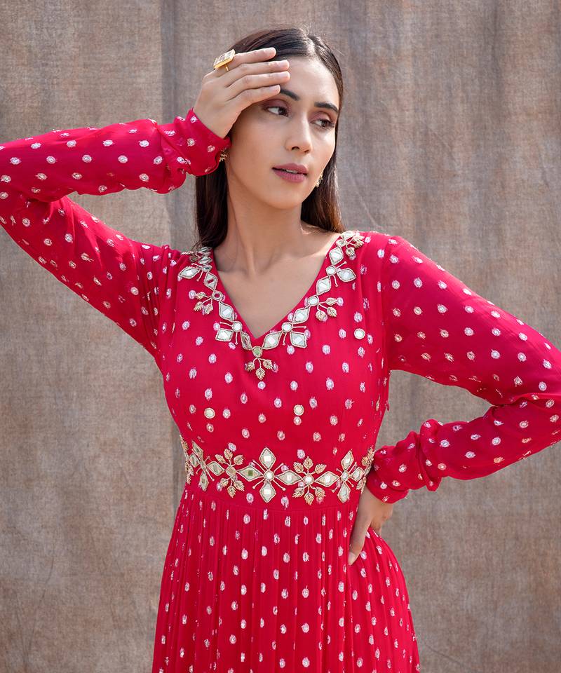 Rani Pink Georgette Anarkali