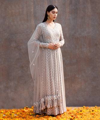 Grey Georgette Anarkali 1