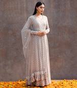 Grey Georgette Anarkali