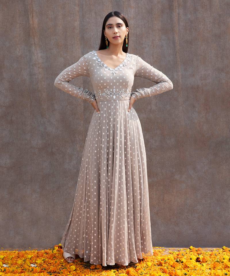 Grey Georgette Anarkali