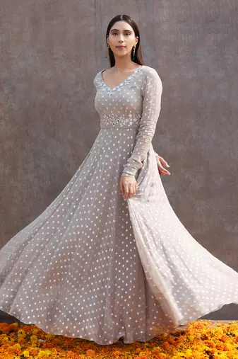 Grey Georgette Anarkali