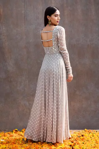 Grey Georgette Anarkali