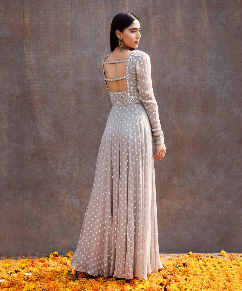 Grey Georgette Anarkali