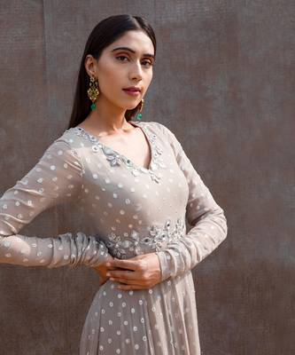 Grey Georgette Anarkali 5