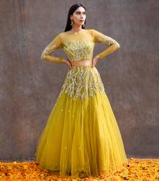 Lemon Green Net Lehenga